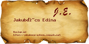 Jakubács Edina névjegykártya