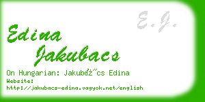 edina jakubacs business card